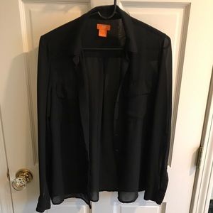 Black business casual blouse